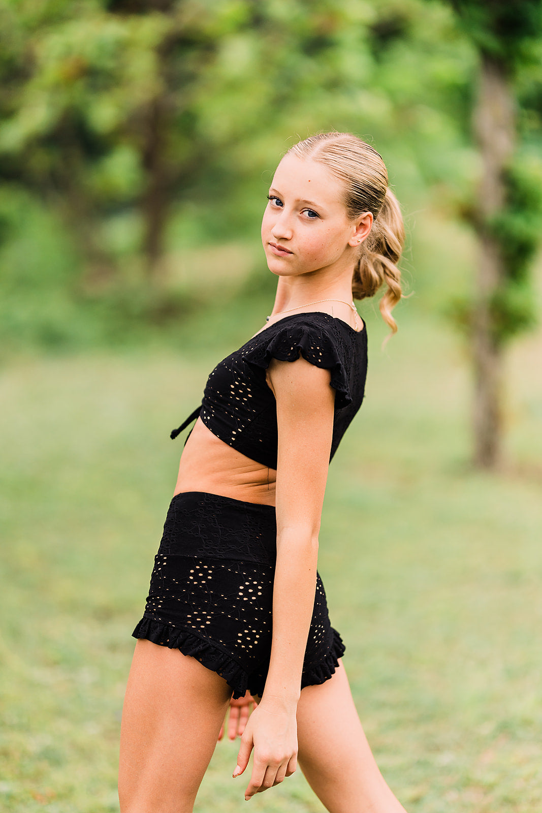 Ruffle Shorts in eyelet